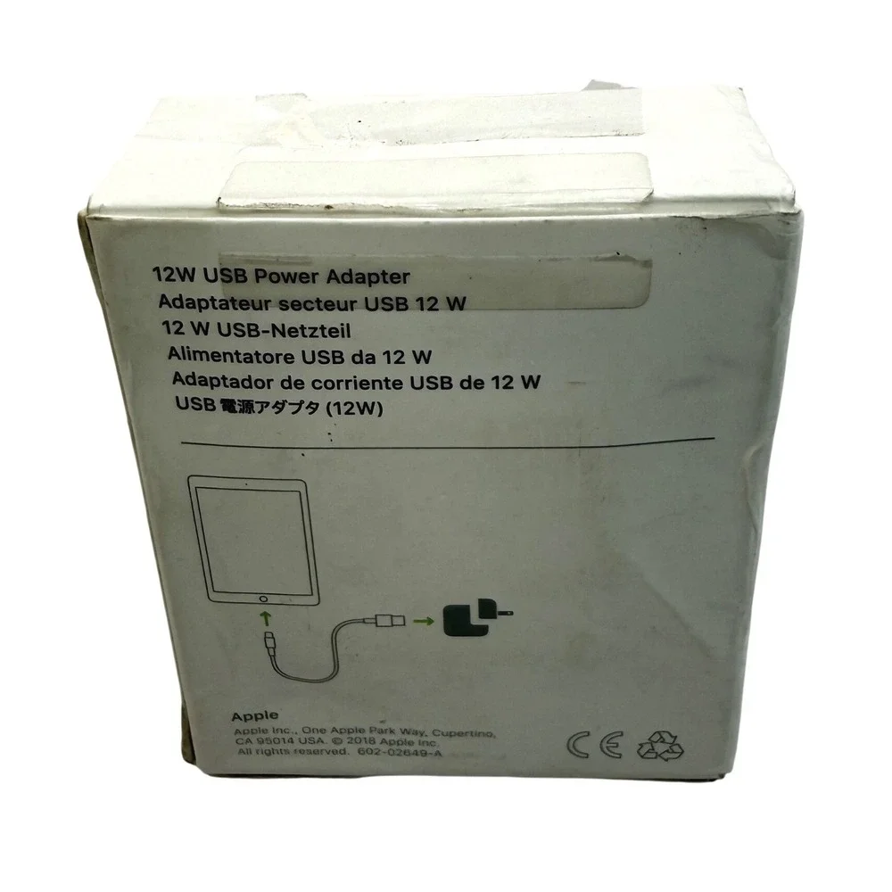 Apple 12W USB Power Adapter A2167‎ Wall Charger iPad iPhone OEM Open Box